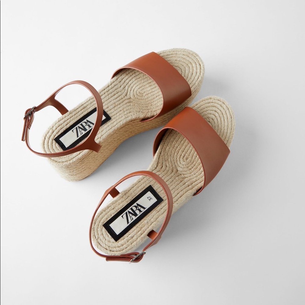 #Cybermondaysale ZARA JUTE PLATFORM WEDGES
